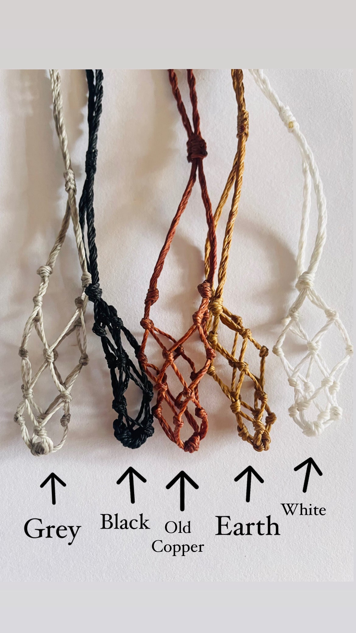 Macrame crystal outlet holder necklace